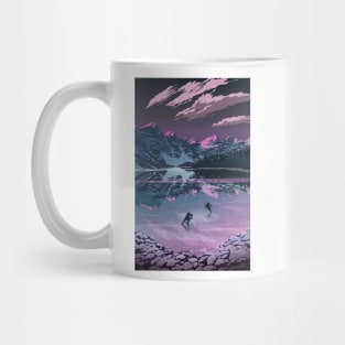 Scenic sunset hockey Mug